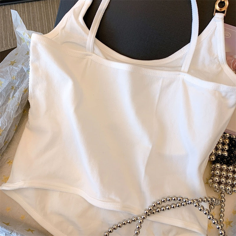 Allure Chain-Strap Built-In Bra Top