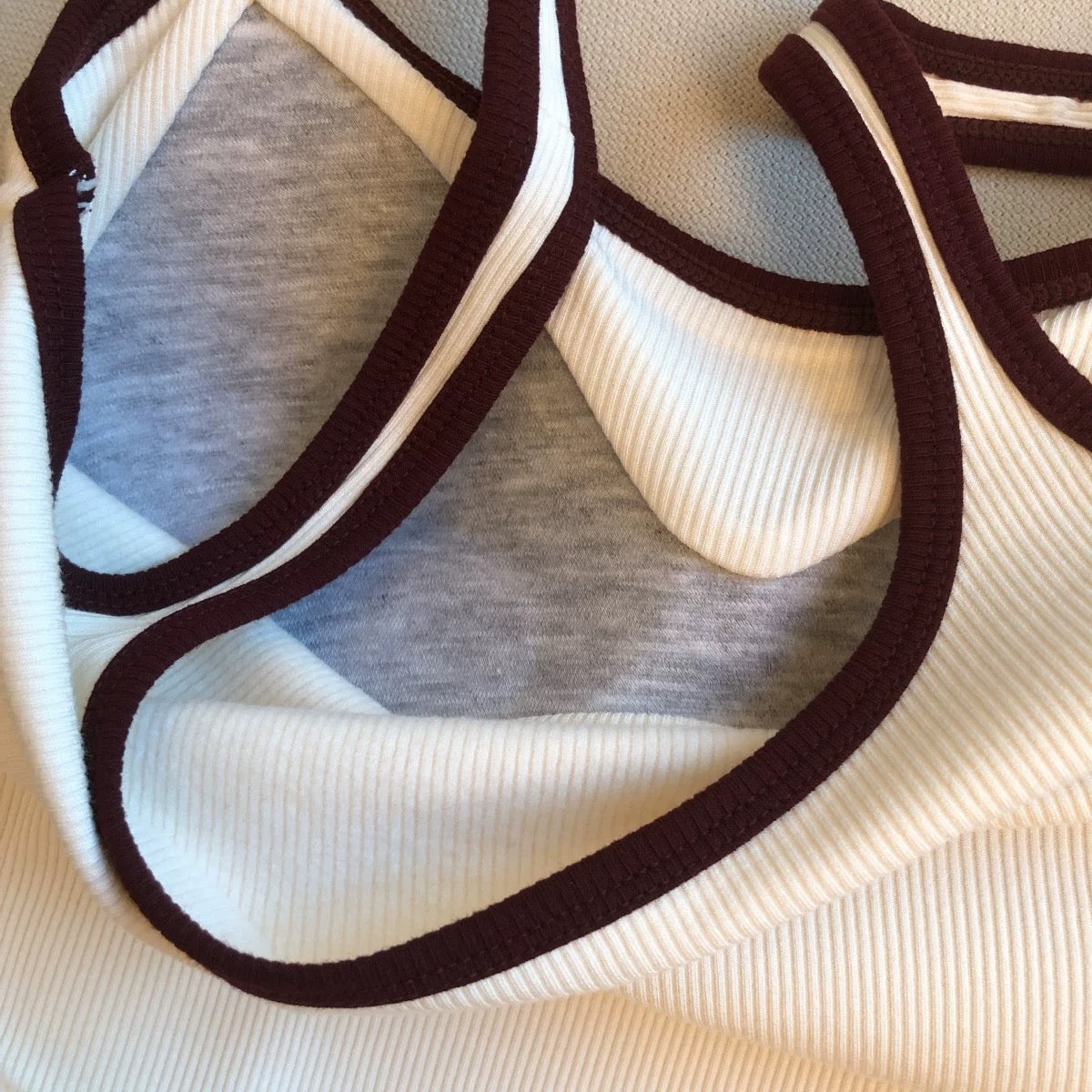 Varsity Rib Built-in Bra Tops