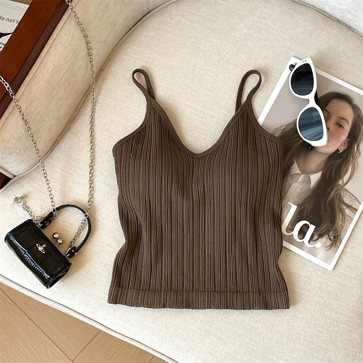 Maui Ribbed Built-in Bra Top