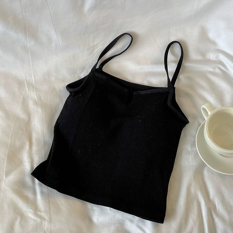 Verona V-Ribbed Built-in Bra Top