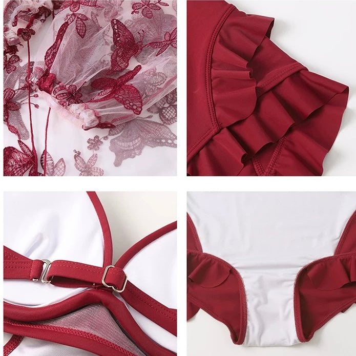 Noir Butterfly Monokini with Shrug