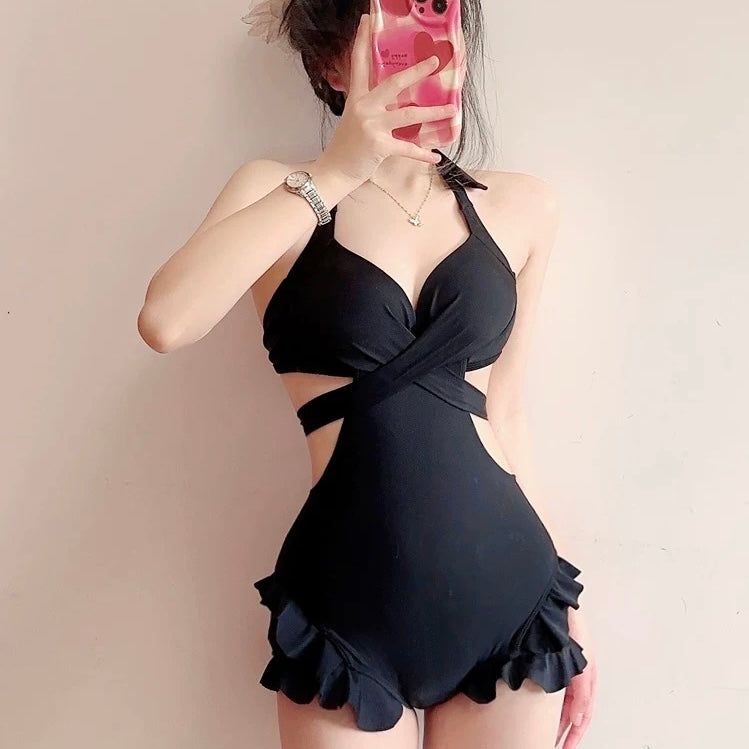 Noir Butterfly Monokini with Shrug