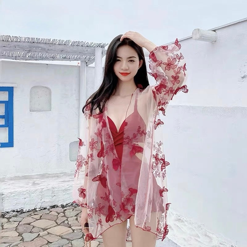 Noir Butterfly Monokini with Shrug