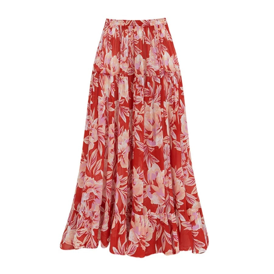 Solara Flame Monokini With Skirt Set