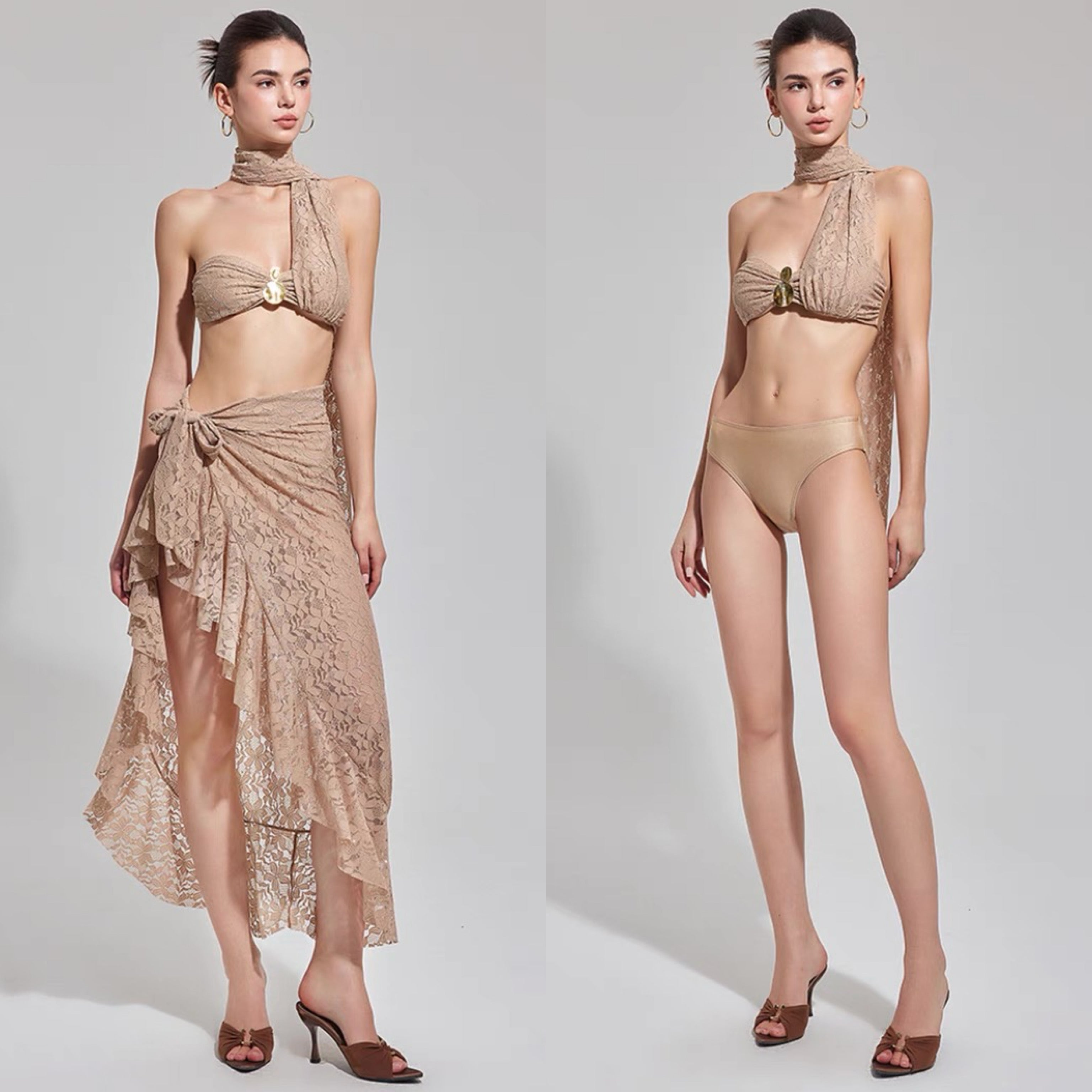 Ethereal Glided Drape Luxe -3Pc Set