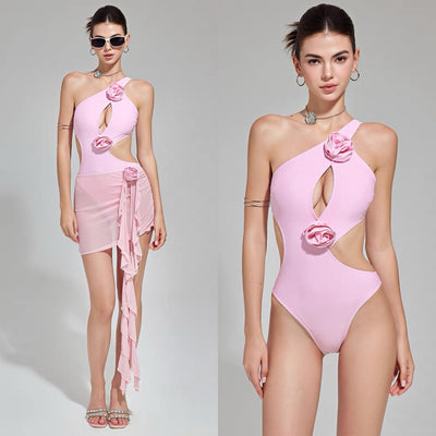 Santorini Sculpt Monokini With Sheer Skirt Set