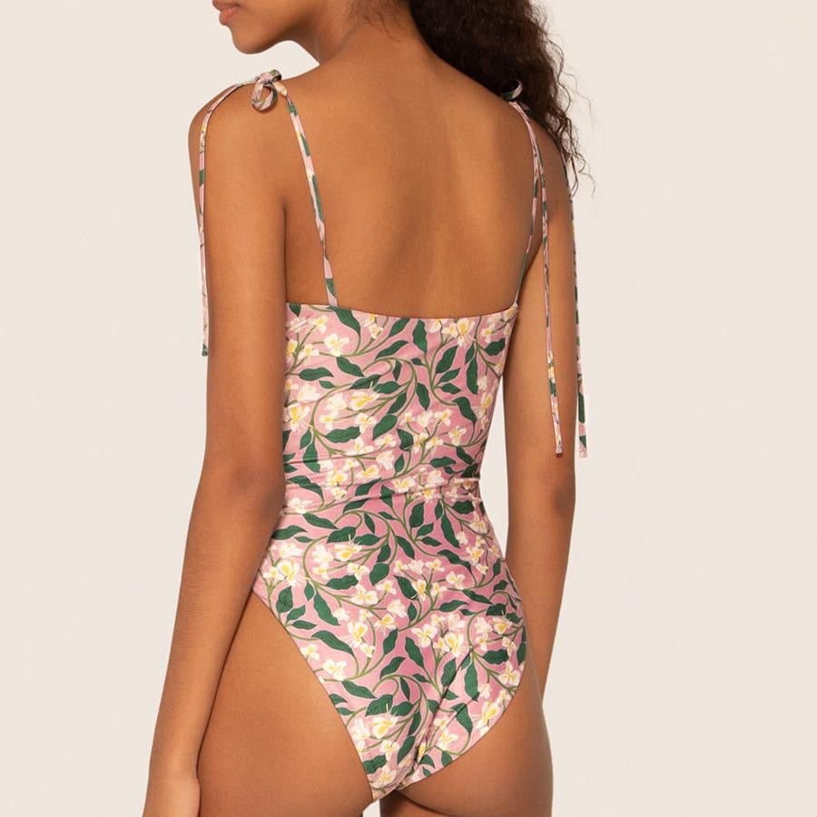Clairz Floral Monokini And Sarong Set