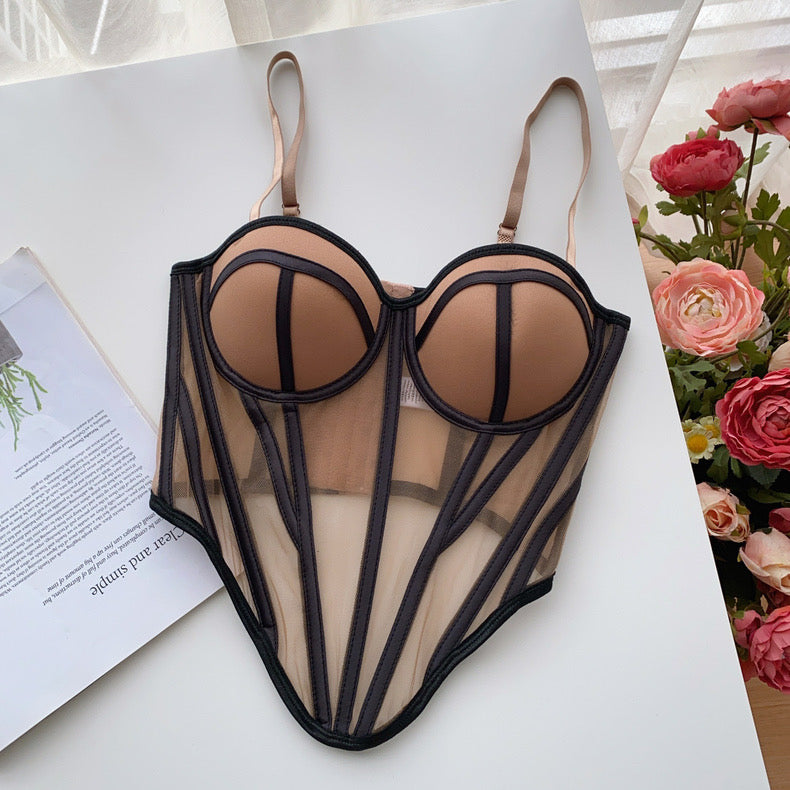 Vintage Structured Mesh Corset Top
