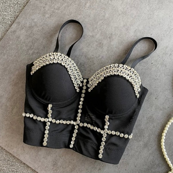 Luxe Crystal Embellished Bustier Tops