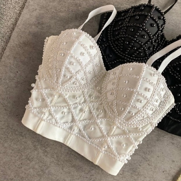 Pearl Embellished Corset Top