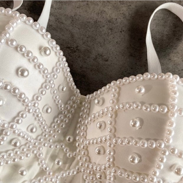 Pearl Embellished Corset Top