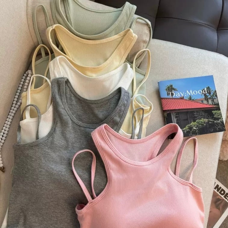 Chicago Ribbed Built-in Bra Tops