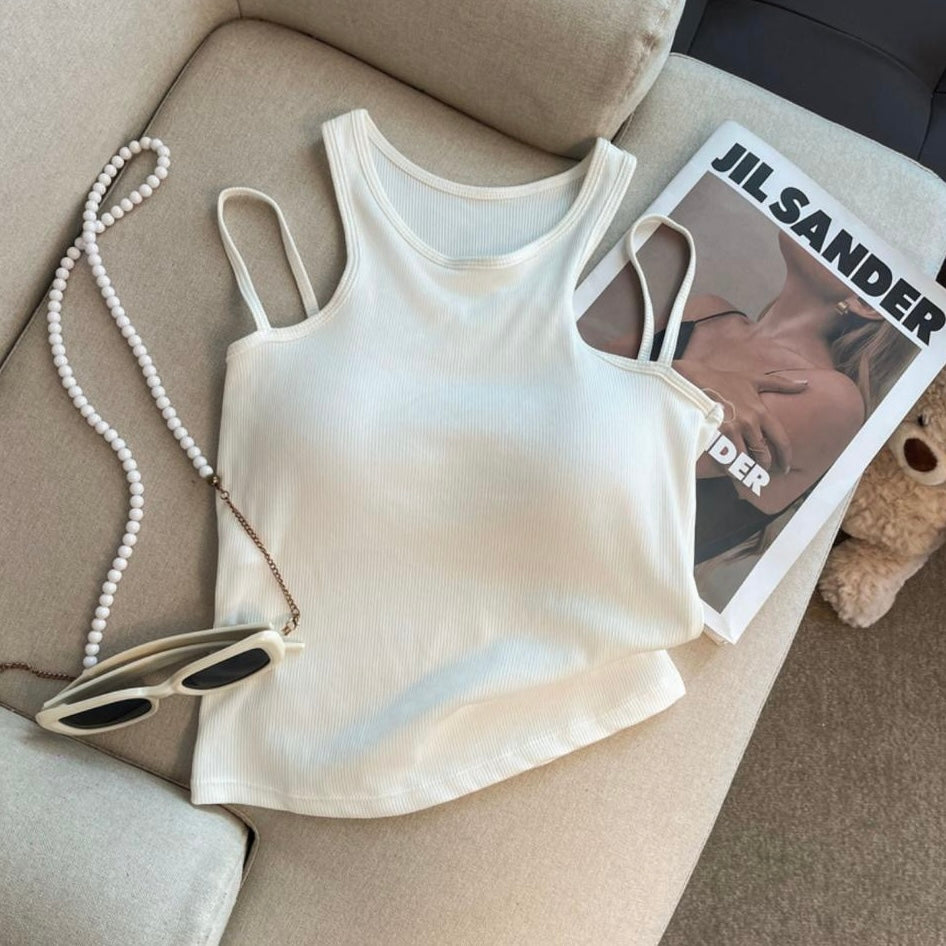 Chicago Ribbed Built-in Bra Tops