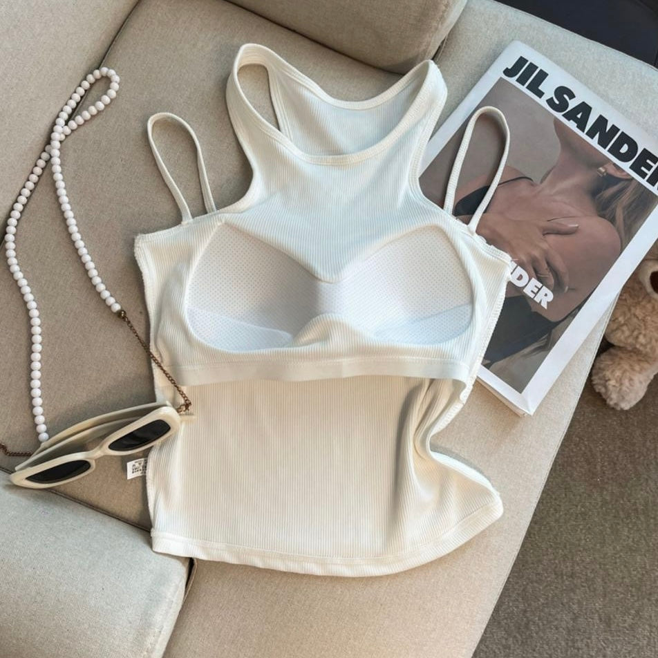 Chicago Ribbed Built-in Bra Tops