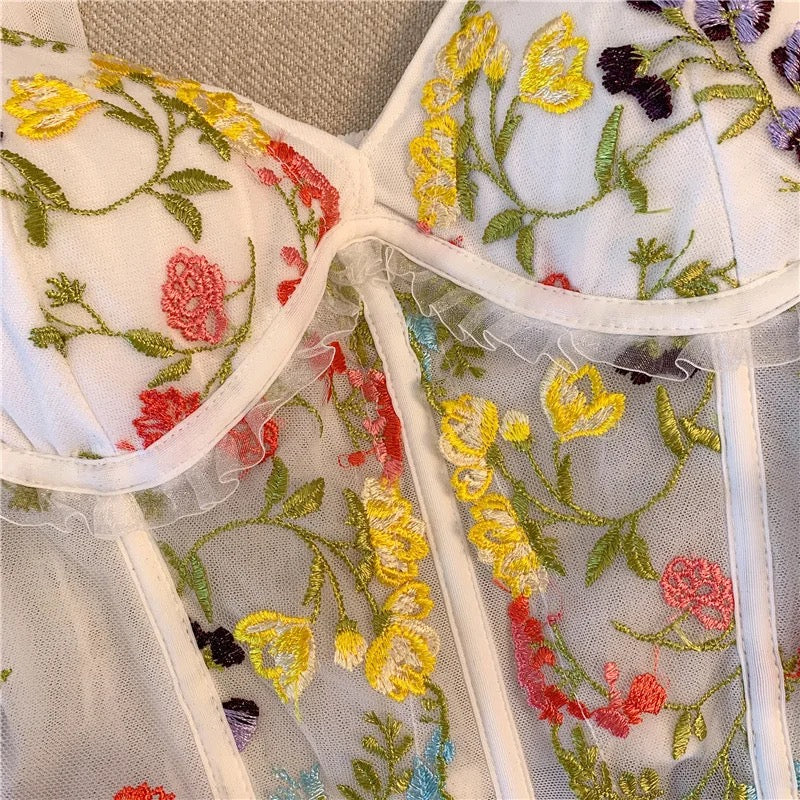 Floral Elegance Corset Top