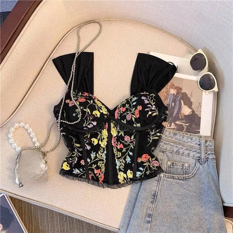 Floral Elegance Corset Top