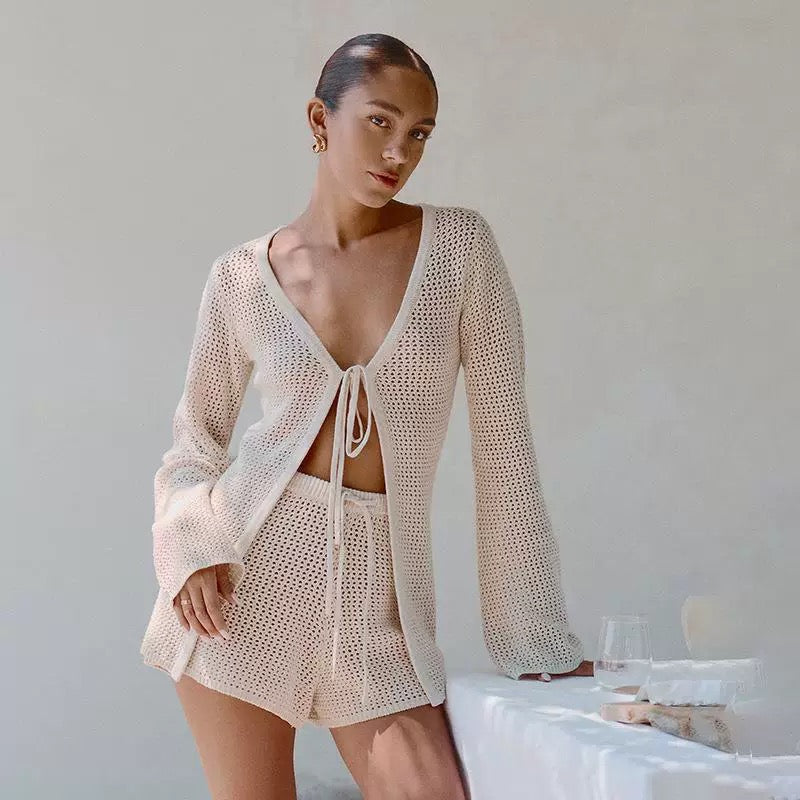 Ecru Tie-Up Crochet Set