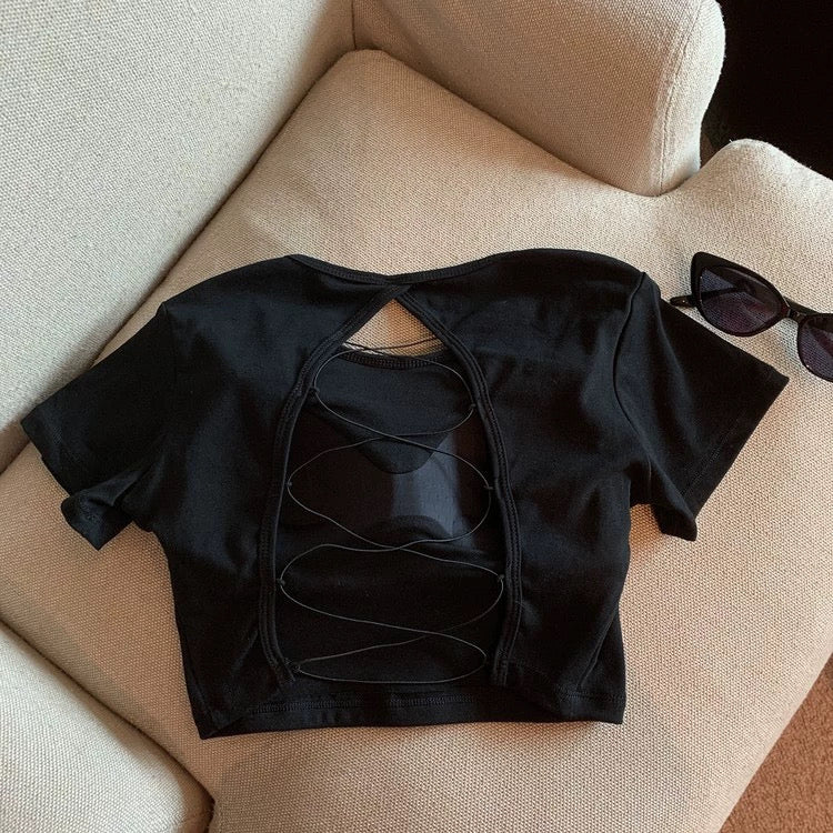 Baddie Backless Built-in Bra Tops