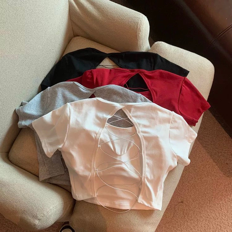 Baddie Backless Built-in Bra Tops