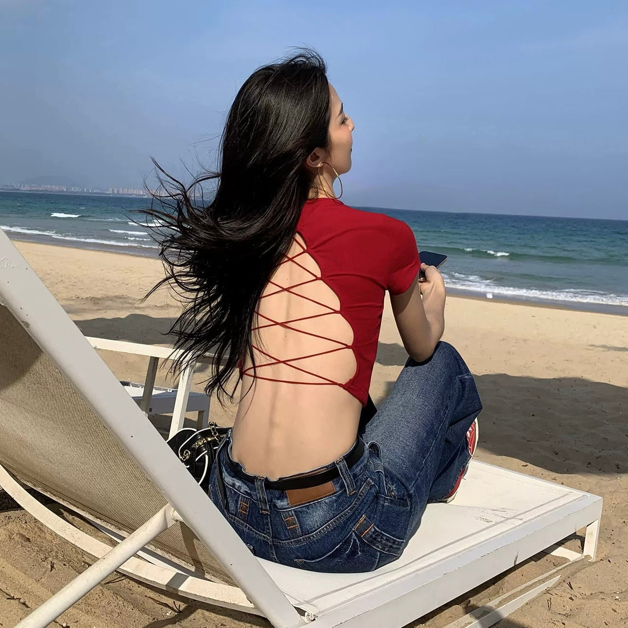 Baddie Backless Built-in Bra Tops