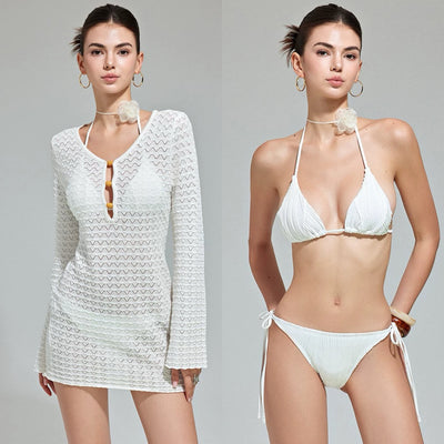 Tulum Bikini Set With Crochet Coverup Dress Set