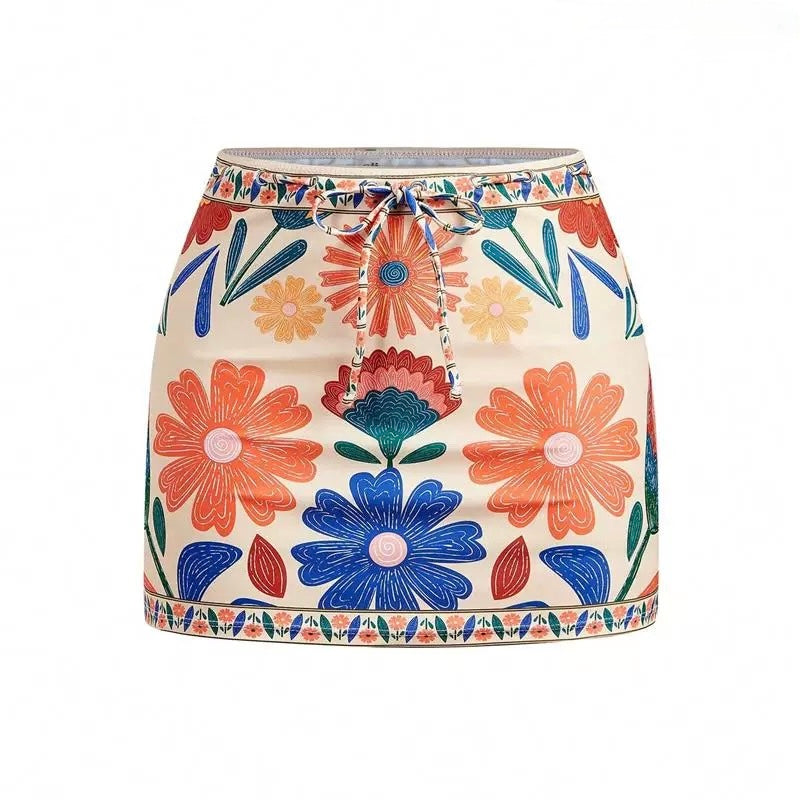 Monaco Bloom Monokini With Skirt Set