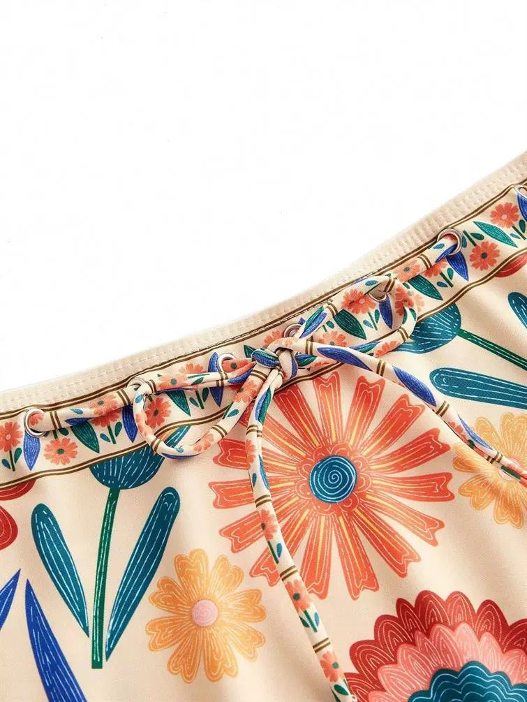 Monaco Bloom Monokini With Skirt Set