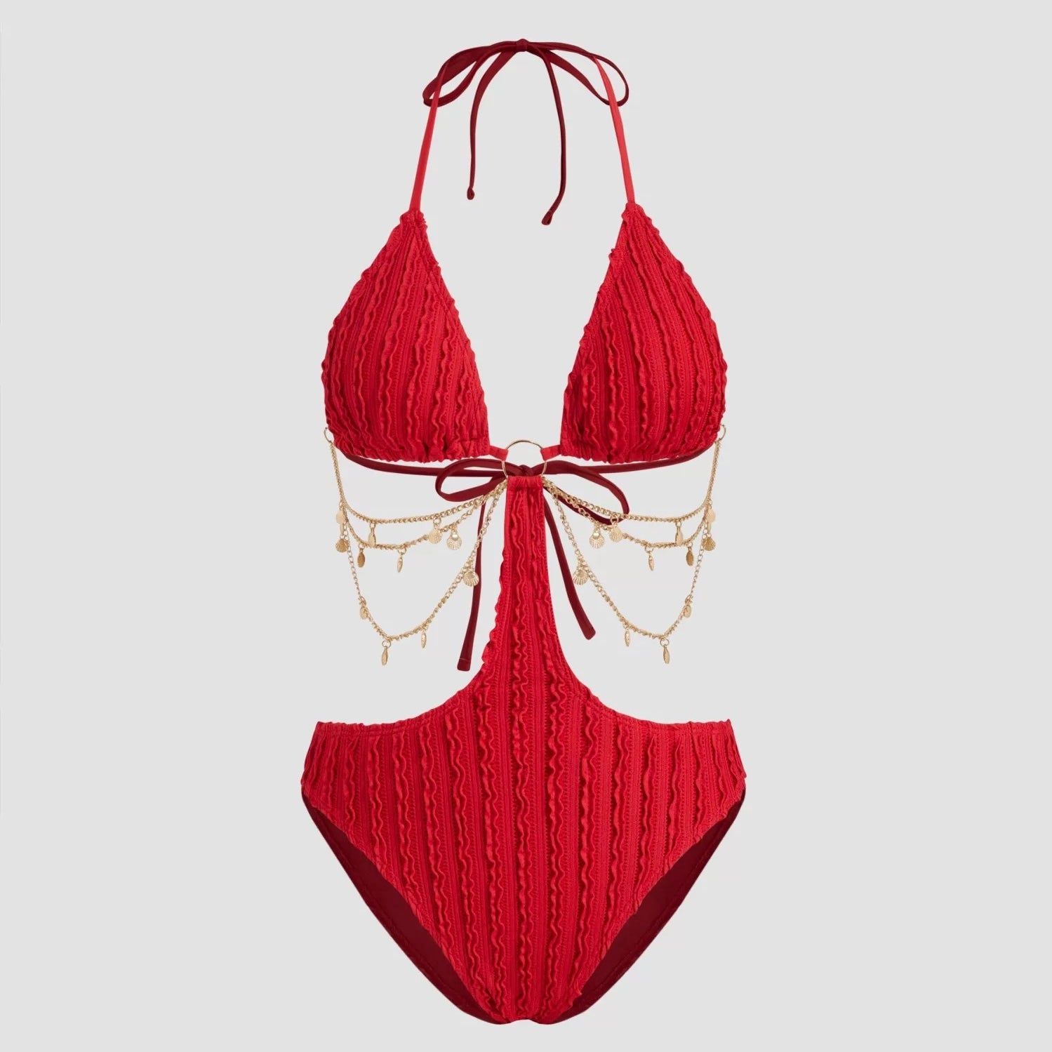 Aurelia Gold-Chain Cut-Out Monokini
