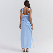 Sky Breeze Ruffle Maxi Dress