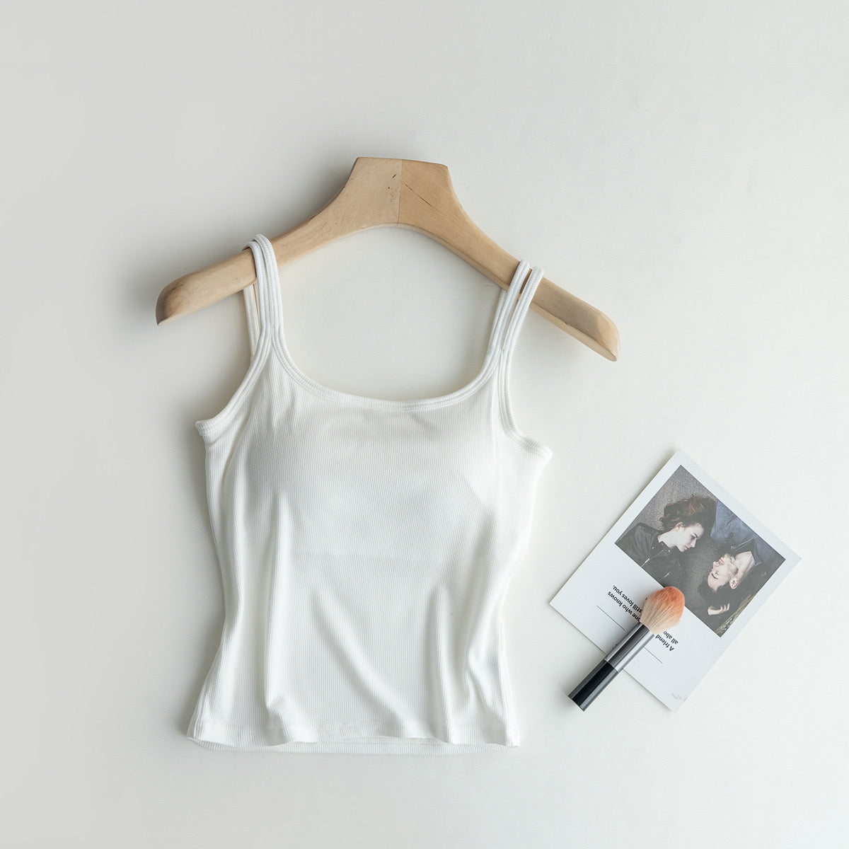 Crimson Ribbed Built-In Bra Camisole