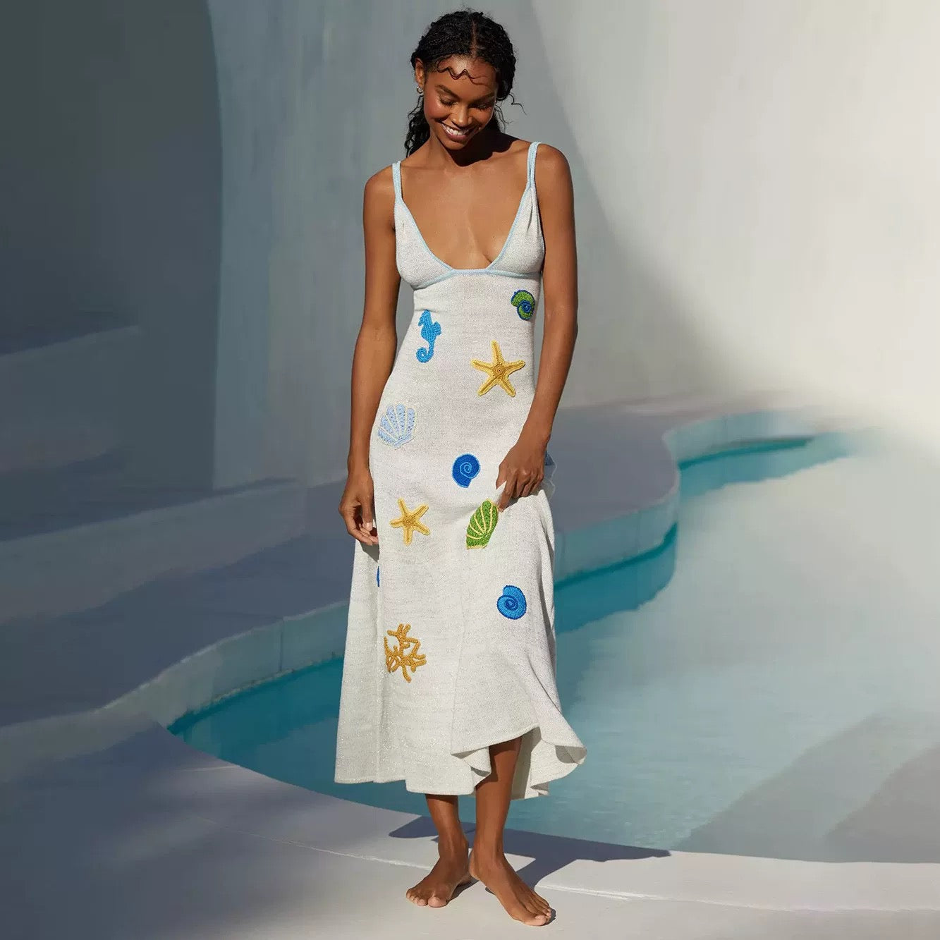 Seaside Scribble Midi Dress