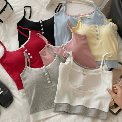 Pastel Pop Built-in Bra Tops