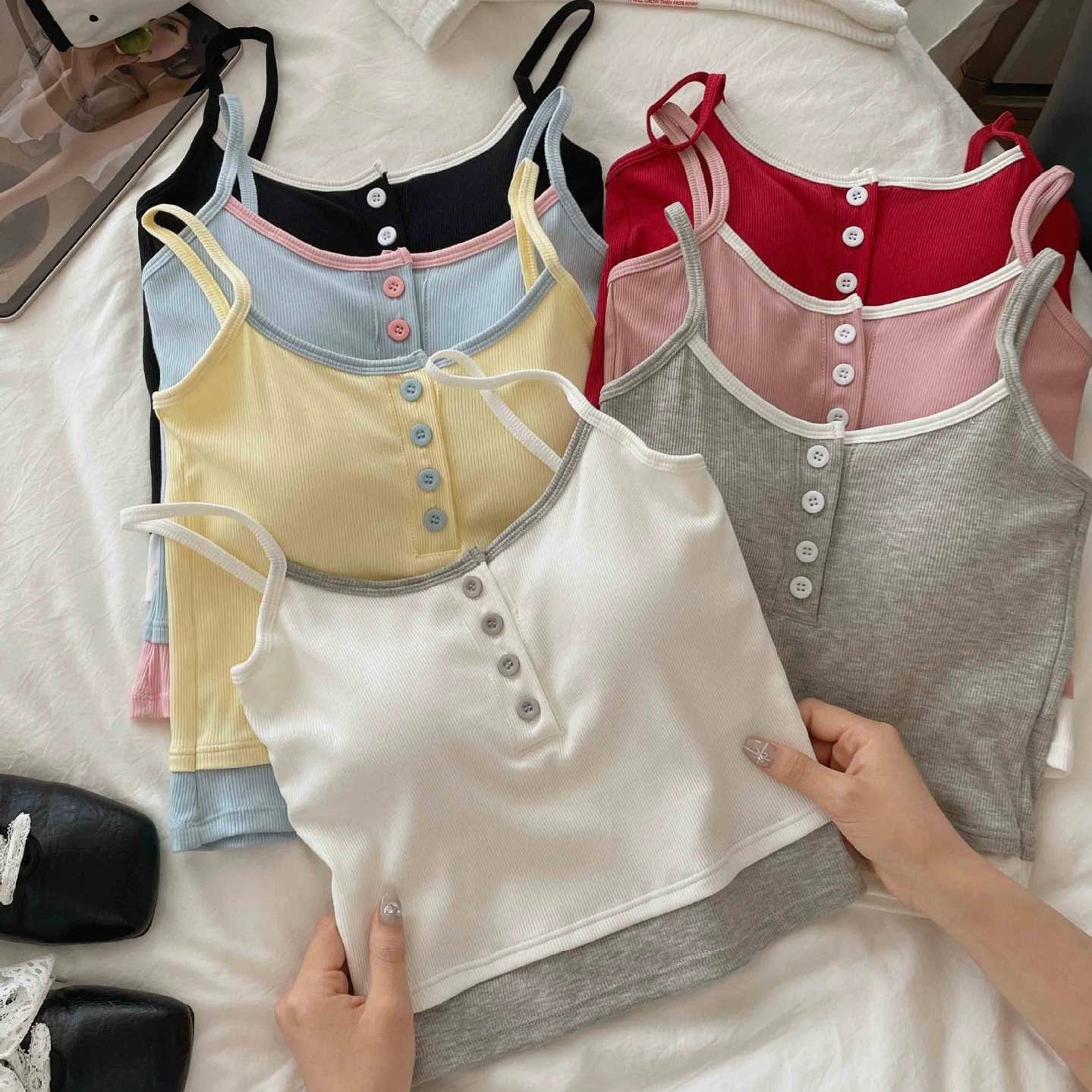 Pastel Pop Built-in Bra Tops