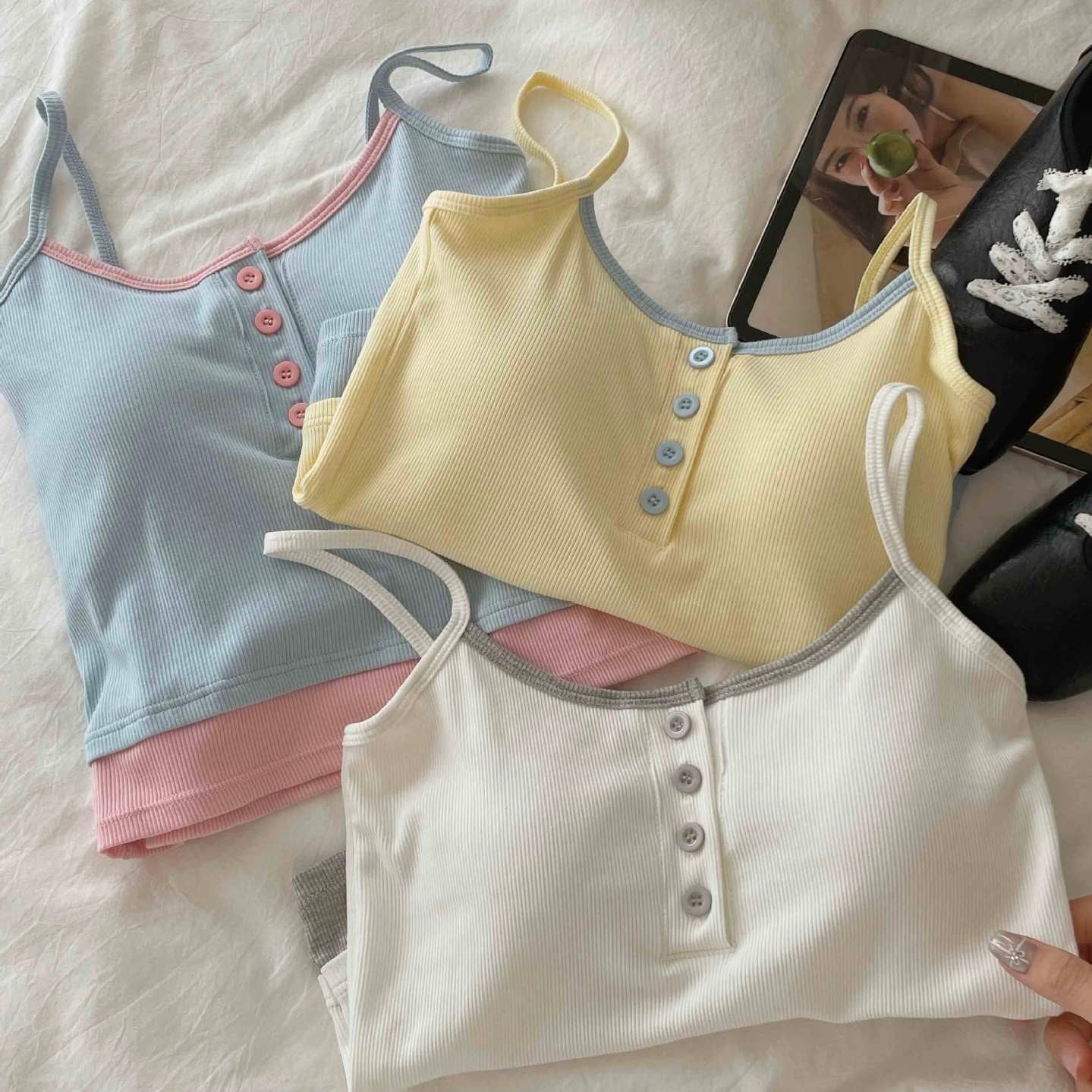 Pastel Pop Built-in Bra Tops