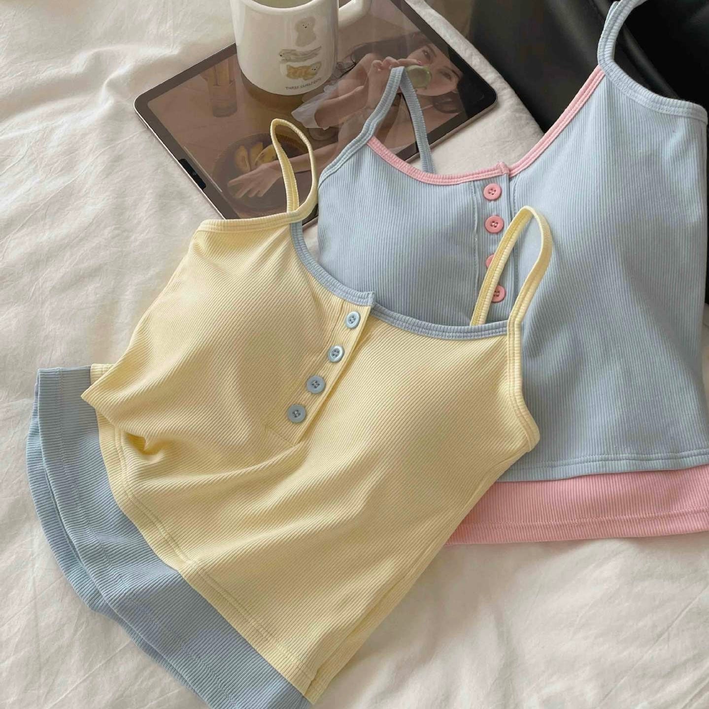 Pastel Pop Built-in Bra Tops