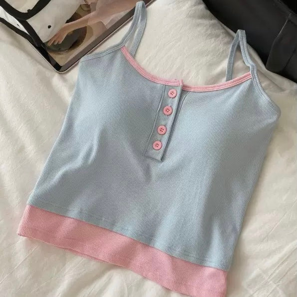 Pastel Pop Built-in Bra Tops