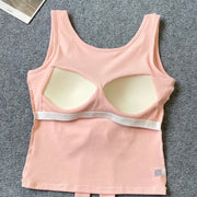 Cute Built-In Bra Bow Top