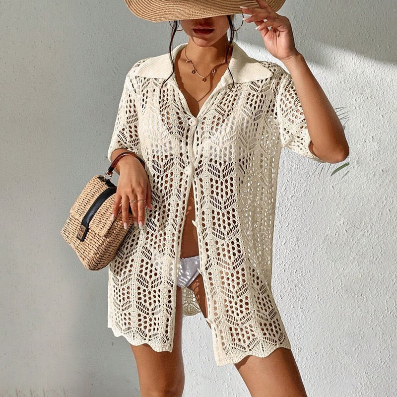 Vintage Crochet Oversized Shirt