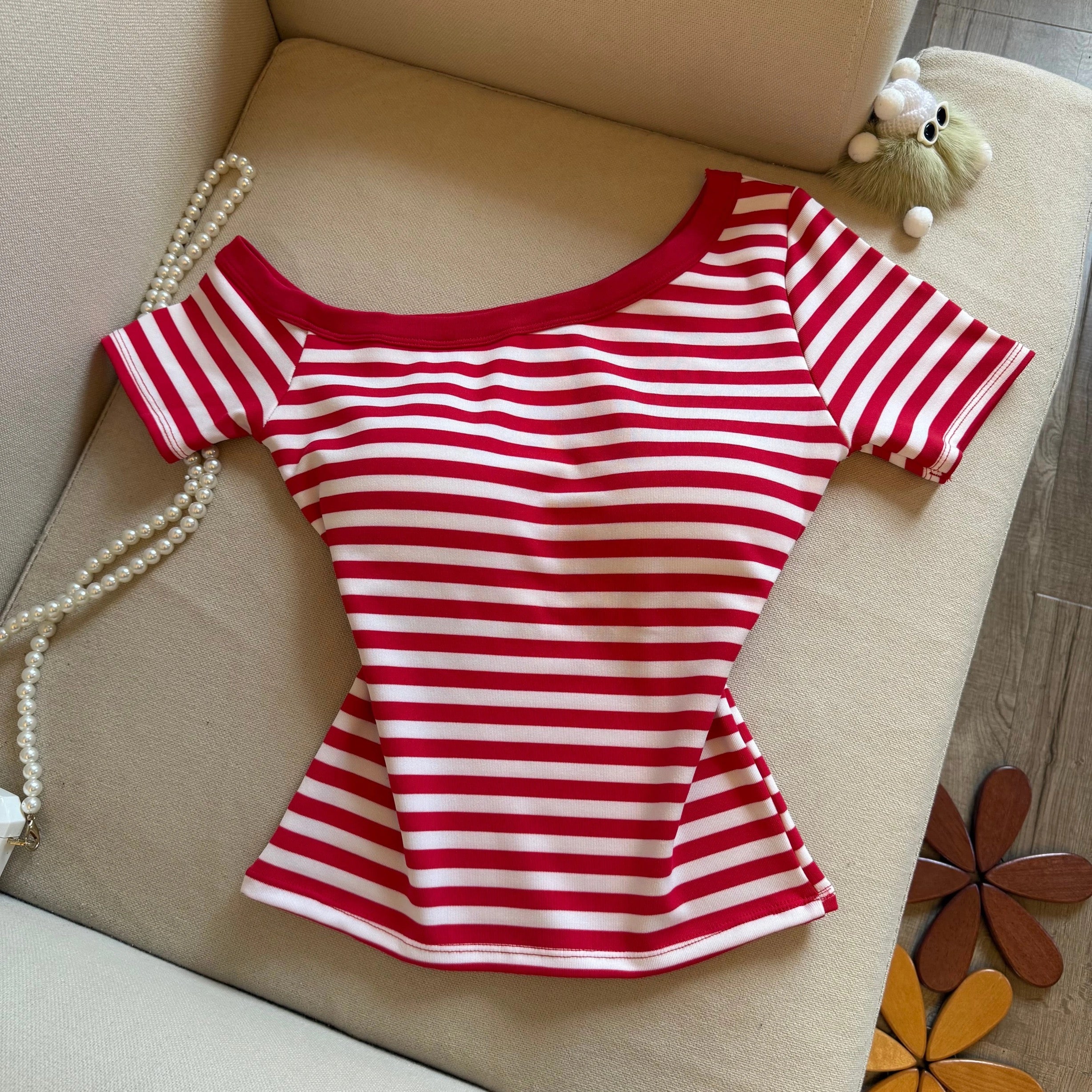 Stripe Story Built-in Bra T-shirt