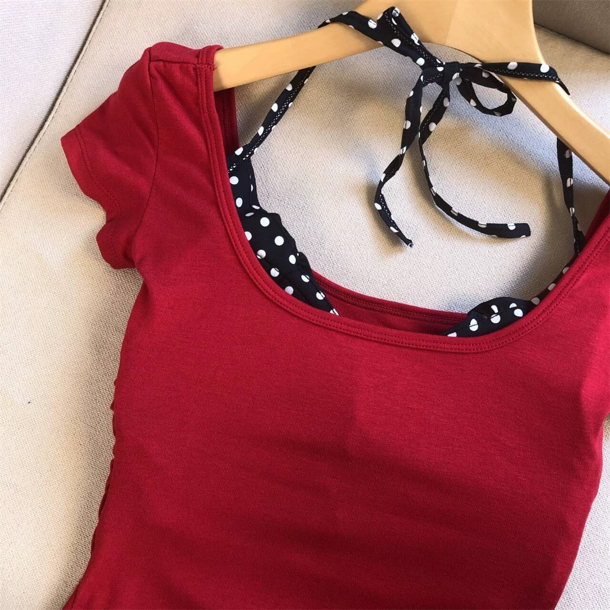 The Polka-Dot Secret Built-In Bra Top