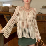 Heart Crochet Knit Top With Bralette