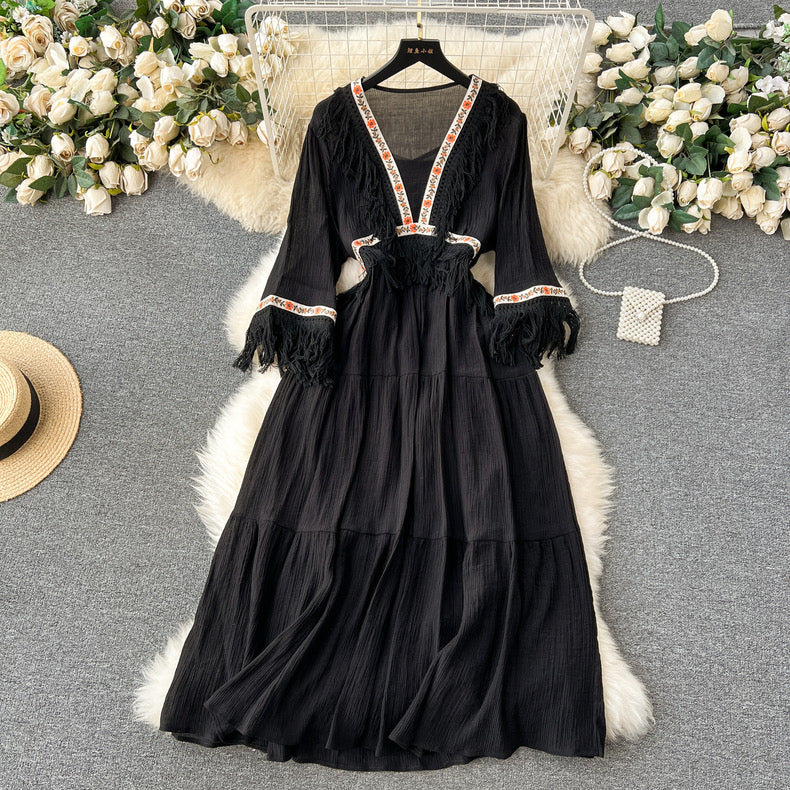 Asiana Fringe Lace Maxi Dress