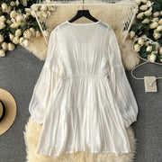 Asiana Fringe Lace Smock Dress