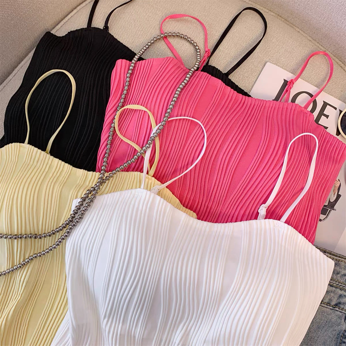 Crinkle Built-in Bra Camisole