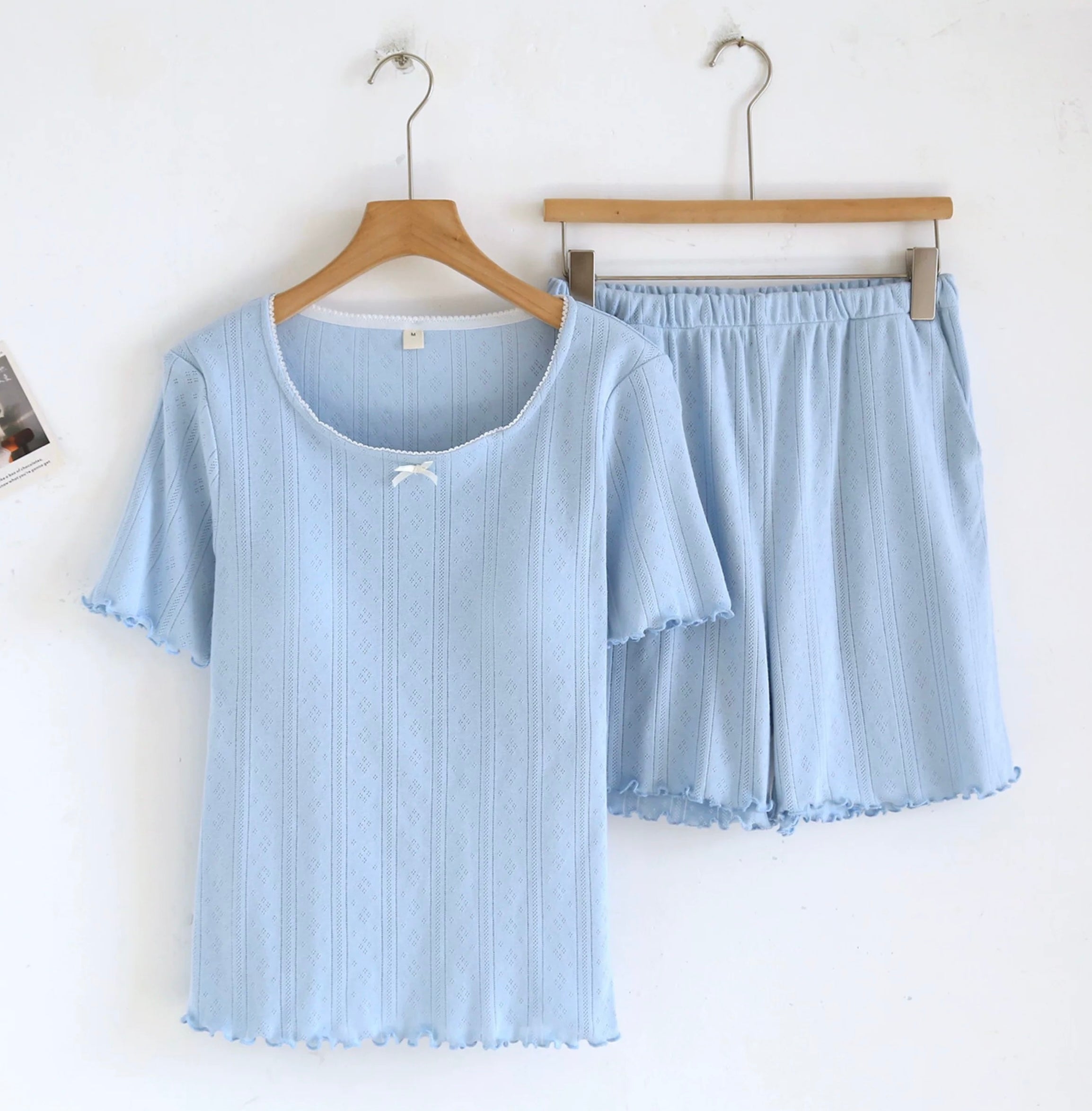 Soft Girl Bow Padded Nightsuit Set