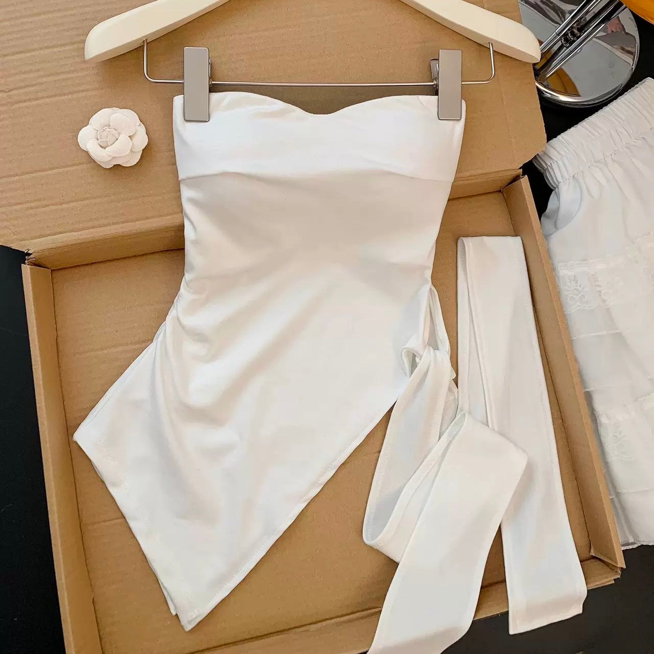 Sashay Wrap Built-in Bra Tube Top