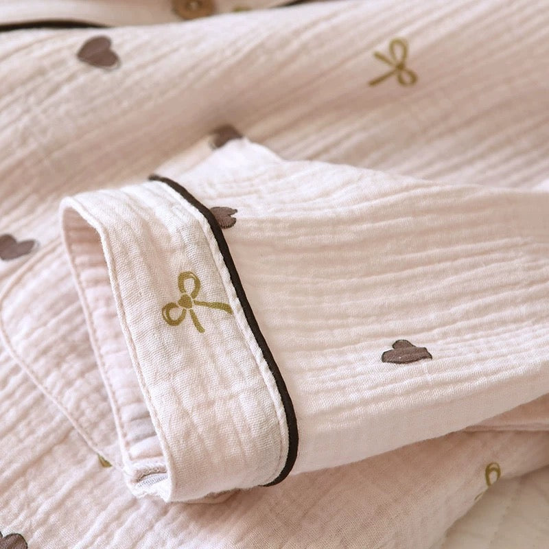 Sweetheart Bow Padded Nightsuit Set