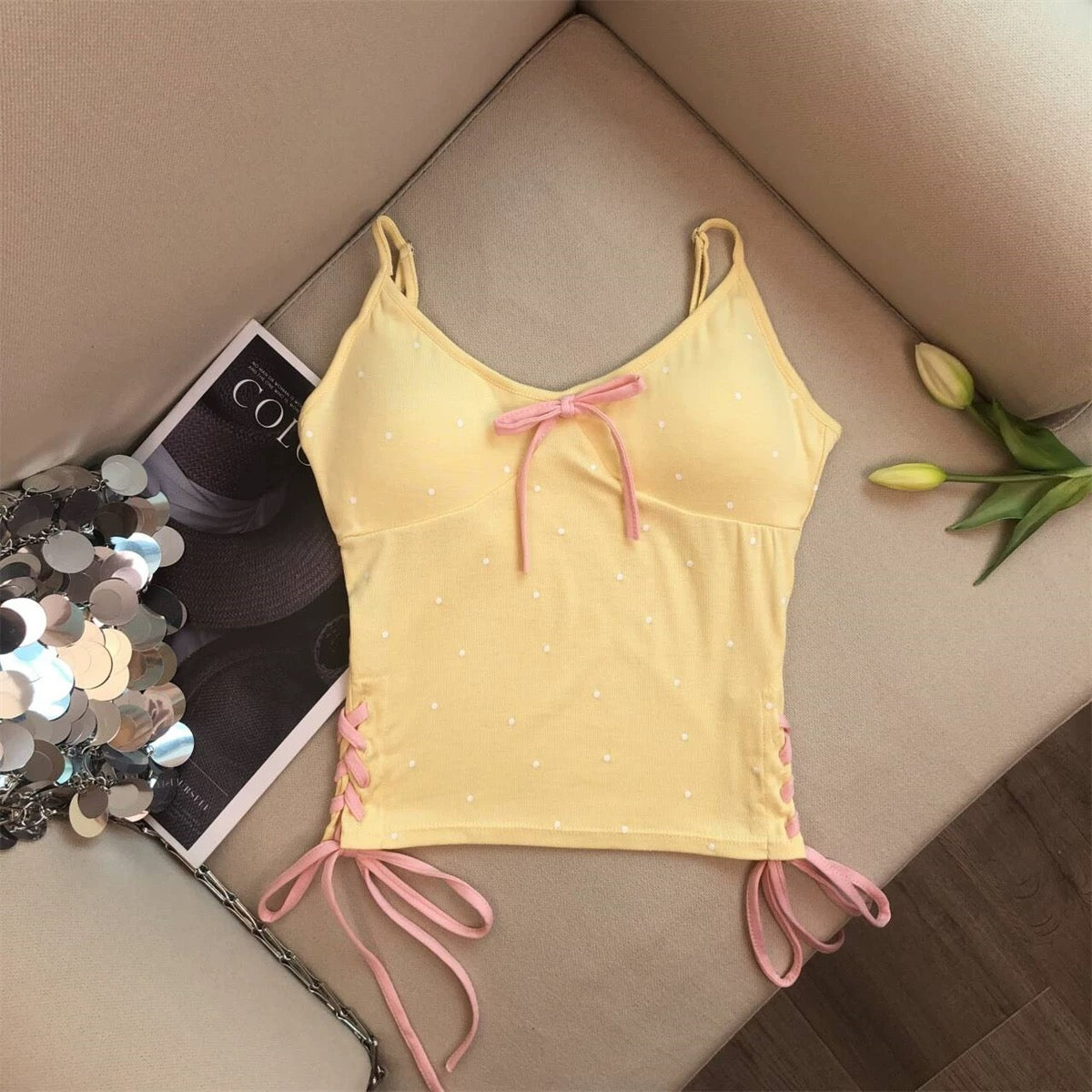 Sugar Dot Tie-Up Camisole