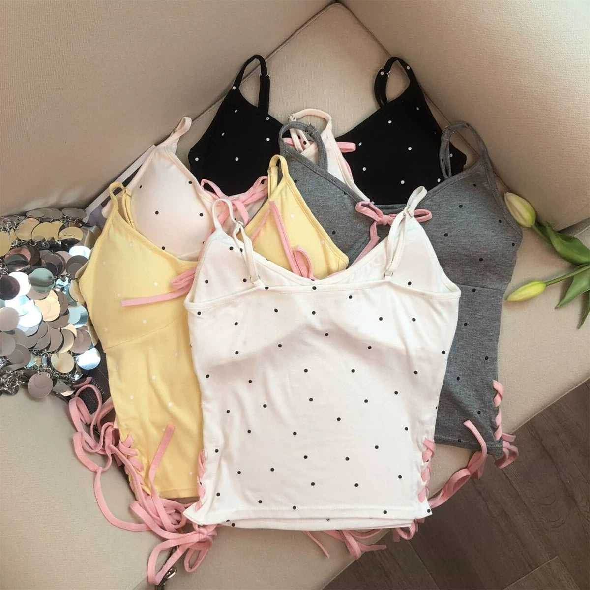 Sugar Dot Tie-Up Camisole