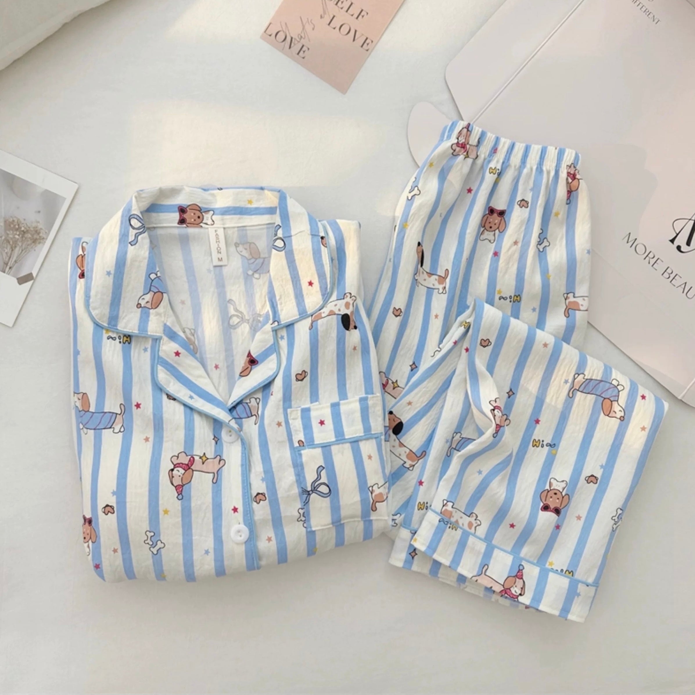 Blue Paw Paradise Padded Nightsuit Set